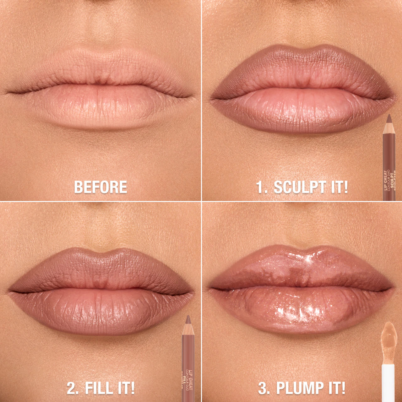 CHARLOTTE TILBURY SUPER NUDES LIP CHEAT DUO LIP LINER
