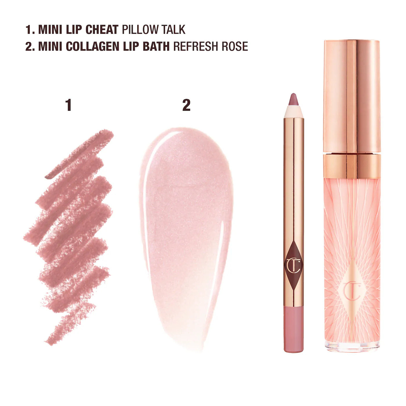 CHARLOTTE TILBURY MINI FRESH PINK GLOSSY LIP DUO
