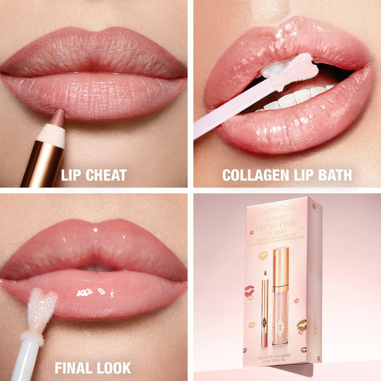 CHARLOTTE TILBURY MINI FRESH PINK GLOSSY LIP DUO